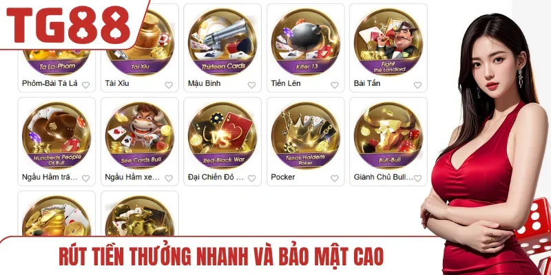 Rút tiền thưởng nhanh và bảo mật cao