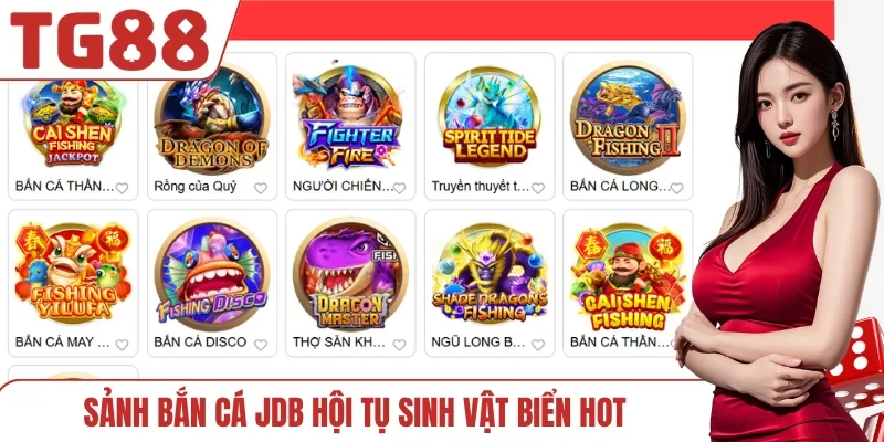 Sảnh bắn cá JDB hội tụ sinh vật biển hot